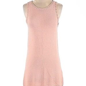 WhiteHouseBlackMarket Sleeveless Knit Dress Size XS Coral Pink With Silver